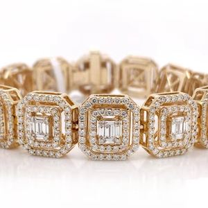 Luxury Men's 925 <b>Sterling</b> <b>Silver</b> Moissanite Diamond VVS Tennis Round Cut <b>Bracelet</b> for Women Full Circle Jewelry for Gifts - Product Image 1