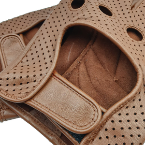 Venta al por mayor de hombres de cuero genuino hasta la muñeca guantes de invierno cálido suave cómodo clásico de moda medio dedo guantes - Product Image 2