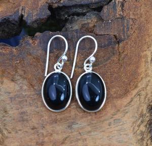 925 boucles d'oreilles classiques en argent massif bijoux pour femmes 925 argent Sterling noir Onyx pierres précieuses Style Boho boucles d'oreilles faites à la main cadeau - Product Image 3