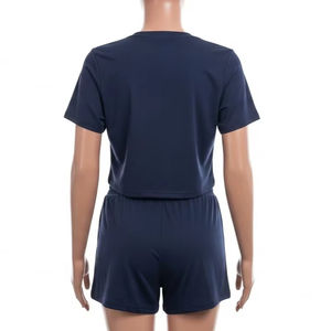 Conjunto de Dos Piezas de Shorts para Mujer, Tela de Poliéster y Elastano, Transpirable, Ligero, Informal, para Uso Diario en Verano, Suministro al por Mayor para Exportación - Product Image 4