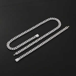 Collier chaîne cubaine en argent sterling 925 pour femmes, vintage, coupe ronde brillante, moissanite - Product Image 2