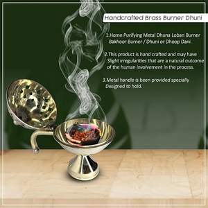 Quemador Bakhoor de latón de alta demanda para el hogar y la decoración religiosa disponible a precio mayorista de la India por HF CRAFTS - Product Image 2