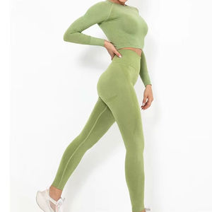 Vêtements de yoga pour femmes Offre Spéciale confortables derniers ensembles de motifs solides de style grande taille bas quantité minimale de commande prix en vente - Product Image 2