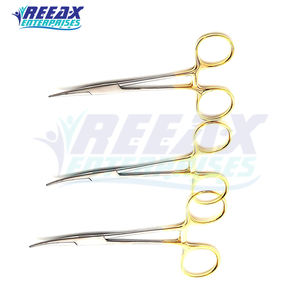 Reeax enterpries' สแตนเลสสีทองจับห้ามเลือดคีมปลายโค้งตรงล็อคเครื่องมือผ่าตัดพื้นฐาน - Product Image 6