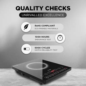 Table de cuisson à induction portable Preethi Indicook IC125 2100 watts, cuisson sans gaz avec menus indiens prédéfinis, surface en verre cristal - Product Image 5