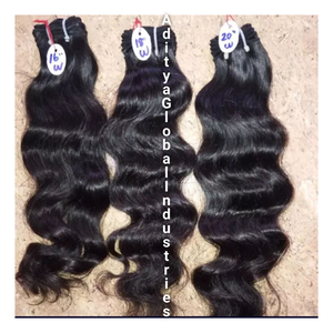 100% brut non transformé cuticule aligné vague naturelle Remy Extension de cheveux Temple indien simple dessiné femmes Extensions de cheveux humains - Product Image 2