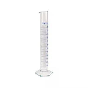 Wholesale <b>Laboratory</b> 250ml Clear Borosilicate Glass Hexagonal Base Measuring Graduated <b>Cylinder</b> - Product Image 2