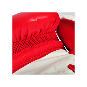 Gants d'entraînement de boxe en cuir PU rouge avec fermeture Velcro au poignet, doigts entièrement couverts, pour adultes de 14 ans et plus - Product Image 6