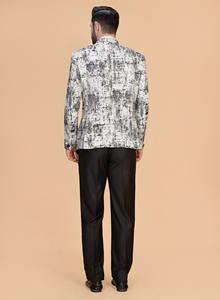 La <b>Scoot</b> Men's 2-Piece Designer Printed Viscose Polyester Suit Ban Collar Regular Fit Flat Front Long Clothing Button Breathable - Product Image 3