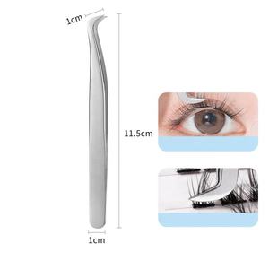 Juego de pinzas para pestañas de acero inoxidable, herramienta para cejas precisa y duradera - Product Image 3
