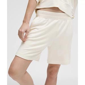 Short de bain pour femmes avec logo imprimé personnalisé 100% coton polaire respirant couleur unie haute qualité été tenue décontracté quotidien - Product Image 3