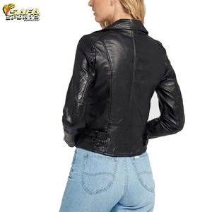 Vestes en cuir pour femmes de haute qualité, beau col rabattu, vestes en cuir Pu pour filles - Product Image 5