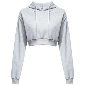 Nueva moda mujer sudaderas con capucha sudadera Top corto abrigo deporte pulóver con capucha Tops mujeres Otoño Invierno Crop Top Sudadera con capucha - Product Image 5