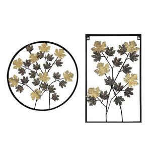 Medallones de hoja de Ginkgo de moda, arte de pared de Metal, artesanías estilizadas entrelazadas para decoración inspirada en la naturaleza, jarrón de pared colgante - Product Image 2