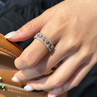 18K Weißgold Labor-Gezüchteter Diamant Smaragdschliff Eternity Ring Fassung-Set IGI-Zertifiziert Breiter Ring für Damen Party
