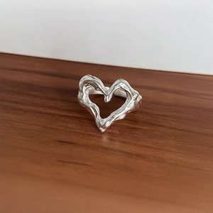 925 Sterling <b>Silver</b> <b>Adjustable</b> Heart <b>Ring</b> Cute and Unique Fancy Chunky <b>Silver</b> <b>Ring</b> Fashionable Heart Shaped <b>Ring</b> - Product Image 2