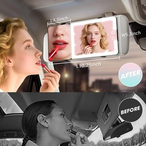 Xe Sun Visor Vanity gương với đèn & 20x Độ phóng đại, <span class=keywords><strong>LED</strong></span> Light Up gương trang điểm cho Sun Visor - Product Image 2