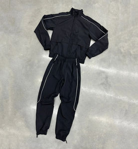 Coupe-vent Pantalons et sweat-shirts empilés Survêtement en nylon pour hommes Survêtement zippé en polyester deux pièces coupe-vent pour hommes - Product Image 5