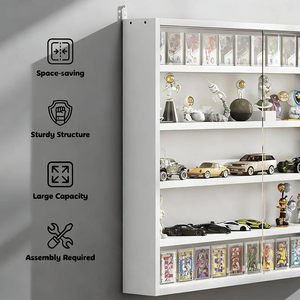 <span class=keywords><strong>Vitrine</strong></span> avec portes coulissantes en acrylique transparent, <span class=keywords><strong>vitrine</strong></span> blanche pour collection de cosmétiques, organisateur mural, <span class=keywords><strong>vitrine</strong></span> DR572 - Product Image 6