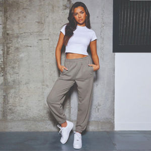 Nouveauté Pantalon de jogging décontracté à taille élastique avec devant plat Pantalon de survêtement d'hiver pour femmes Logo personnalisé respirant Streetwear pour femmes - Product Image 5