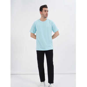 <b>Mens</b> Loose Fit Microfiber Panel O-Neck Tee 100% Cotton Quick Dry Breathable Letter Anti-Pilling Customized Pakistani Wholesale - Product Image 5