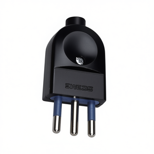 Cable de Enchufe Eléctrico Estándar Italiano 10A 2P+T Negro PP0457 1R Adaptador y Conector de Cable Axial - Product Image 3