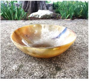 Bol de service en corne de buffle de luxe avec rebord en métal bol de rasage décoratif naturel ensemble cuillère bols de haute qualité - Product Image 5