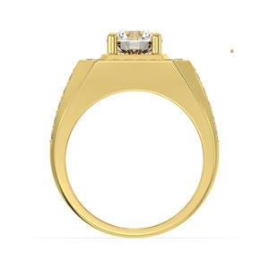 Haute qualité mode hommes anneaux or 10K couleur jaune zircon cubique pierre usine en gros Vietnam fabricant - Product Image 3