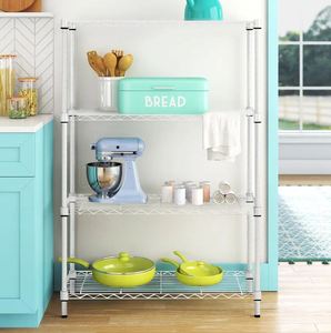 Luxury white steel wire <b>storage</b> shelving <b>rack</b> bulk quantity for home hotels and restaurant <b>kitchen</b> bathroom bedroom living room - Product Image 3