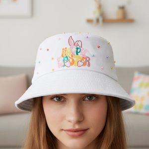 Vente en gros de chapeaux de seau pour femmes adultes, personnalisés, cousus à la main, brodés, avec des paillettes, en denim et en lin, décontractés, pour la Saint-Patrick, été, ajustables - Product Image 5