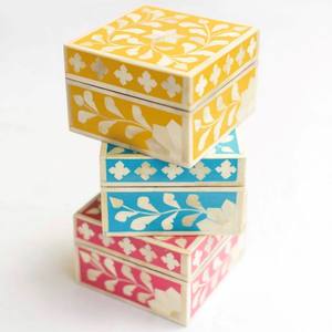 Cajas de incrustaciones de hueso más vendidas, organizador de cajas de madera de Ramadán, cajas cuadradas y rectangulares de regalo, diseño de madera de Lametierartz - Product Image 1