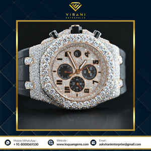 Énorme vente de montre analogique à la mode cloutée de diamants VVS Clarity Moissanite disponible pour les gros acheteurs - Product Image 2