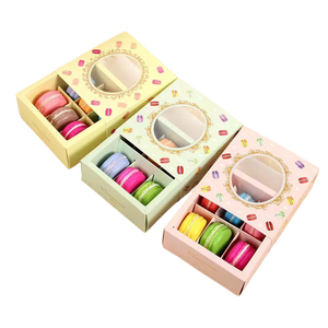 Trắng Macaron bao bì hộp với hiển thị rõ ràng cửa sổ Bánh hộp container cho bánh nướng xốp Macaron donut mini cupcakes Cookie - Product Image 1