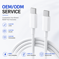 Cable USB-C a USB 2.0 de PVC de 1m, 20V 3A 60W, Carga Rápida, Conductor de Cobre Puro, Transferencia de Datos para Teléfono Móvil, Certificado CE/FCC/RoHS, Tacto Suave