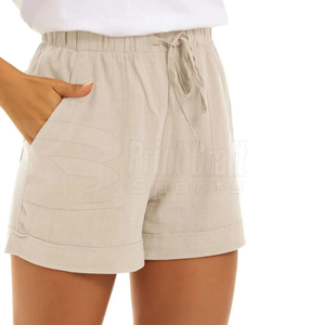 Trendy Women's High <b>Waist</b> Sporty Shorts Breathable Mesh Panel <b>Elastic</b> <b>Waist</b> Regular Fit Solid Black Knitted Cotton Shorts - Product Image 4