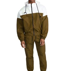 Ensemble survêtement décontracté pour homme avec coupe-vent à capuche et pantalon de jogging, fermeture éclair, 100 % coton, 2026 - Product Image 2