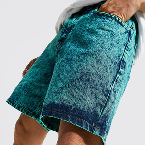 Short en denim lavé à broderie à bas quantité minimale de commande personnalisé pour hommes shorts baggy en denim pour hommes avec service en gros OEM - Product Image 4