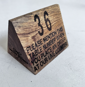 DIVRIS NJ-2326 Wooden Rectangle <b>Table</b> Number Stands Rustic Handmade for Restaurant and Wedding Decoration - Product Image 3
