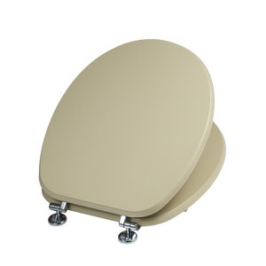 Siège de toilette universel en bois Koricini de conception italienne, certifié FSC, couleur champagne, mobilier de salle de bain - Product Image 2