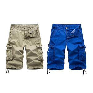 กางเกงขาสั้นระบายอากาศน้ำหนักเบาลำลองของผู้ชายกางเกงขาสั้นคาร์โก้แบบหลายกระเป๋าสำหรับฤดูร้อน - Product Image 1