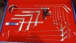 Kit chirurgical de laryngoscope ENT BISONS en acier inoxydable, manuel, auto-serrant, avec fibre optique, pour la vente en gros - Product Image 5