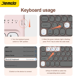 Jemdo PU có thể gập lại trường hợp + Bàn phím cho 7/8/9th Gen Ipad 10.2 "Kích thước màn hình cho máy tính bảng bảo vệ trifold lật Bìa - Product Image 6