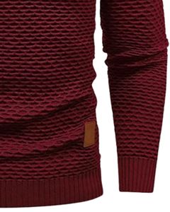 Sweat-shirt à capuche en tricot texturé marron personnalisé pour homme, manches longues, décontracté, streetwear, vêtements d'hiver avec capuche et cordon de serrage - Product Image 6
