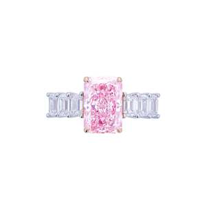 Bague en diamant or rose à taille radiant - Abigail - Product Image 1