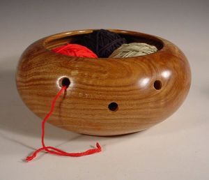 Natural Brown wooden yarn holder handmade lightweight elegant design yarn bowl <b>portable</b> <b>table</b> decoration wooden yarn organizer - Product Image 4