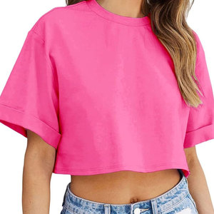 Último diseño mujeres Slim Fit básico en blanco Crop camisetas para la venta mujeres Crop Tops en todos los colores y tallas Crop Top - Product Image 2