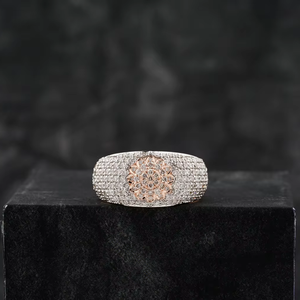 Venta caliente VVS Moissanite 925 Sterling Rose Gold Plated Cut Ring Diamond Test Passes HipHop Style Hombres Mujeres Regalos de compromiso - Product Image 1