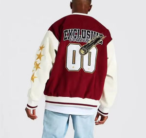 Venta caliente Precio razonable Hombres Lettermen Varsity Chaqueta acolchada con capucha Lona OEM/ODM Servicio Suministro directo de fábrica Logotipo frontal - Product Image 2