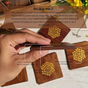 ชุดจานรองแก้วไม้รักษ์โลกสำหรับชาและกาแฟ จานรองแก้วไม้สำหรับบ้าน โรงแรม บาร์ รับผลิตตามสั่ง ขายส่งจากโรงงาน - Product Image 3