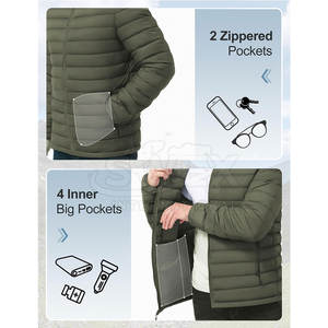 Unique Design Washable <b>Men</b> Bubble Puffer <b>Jacket</b> <b>Waterproof</b> Breathable <b>Men</b> <b>Packable</b> Bubble Winter <b>Jacket</b> For Sale - Product Image 2